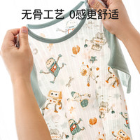 欧孕(OUYUN)儿童夏季薄款睡裙纯棉家居服男女孩宝宝分腿连体衣透气睡衣 可爱兔 130码