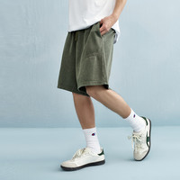 Champion冠军短裤男25夏季水洗做旧美式复古运动裤女五分卫裤 卡其色 2XL