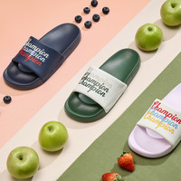 Champion冠军拖鞋男夏季通勤沙滩鞋女立体胶印潮牌一字拖半拖 深蓝 40