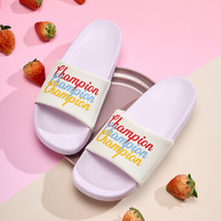 Champion冠军拖鞋男夏季通勤沙滩鞋女立体胶印潮牌一字拖半拖 绿色 35