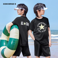 Converse匡威童装夏季男女童吸湿运动两件套柔软舒适凉感儿童套装 正黑色 160 /80 【身高158-170cm】