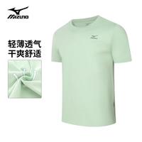 美津浓 Mizuno户外短袖T恤男半袖上衣夏季透气干爽圆领纯棉半截舒适百搭休闲服 冰川蓝 2XL