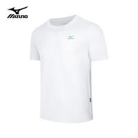 美津浓 Mizuno户外短袖T恤男半袖上衣夏季透气干爽圆领纯棉半截舒适百搭休闲服 浅水绿 4XL