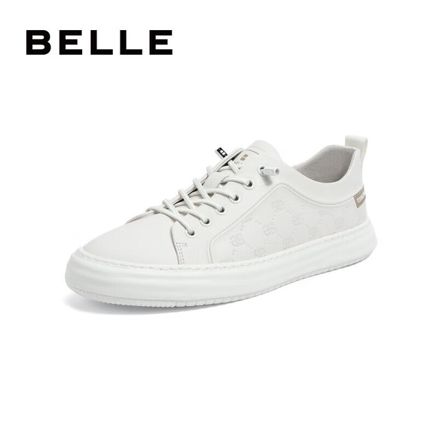 百丽 26新款 真牛皮厚底舒适小白鞋A1128BM3