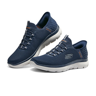 斯凯奇（Skechers）男鞋Silp ins闪穿鞋户外运动休闲鞋网面鞋健步鞋232457 海军蓝色/NVY 42.5