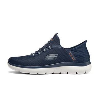 斯凯奇（Skechers）男鞋Silp ins闪穿鞋户外运动休闲鞋网面鞋健步鞋232457 海军蓝色/NVY 42.5
