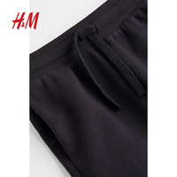 H&M童装男童裤子秋季休闲松紧带保暖重磅运动裤慢跑裤卫裤0743530 黑色004 100 50