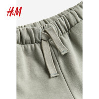 H&M童装男婴裤子夏季棉质松紧腰束脚慢跑裤休闲裤1075230 浅卡其绿 90 90/47