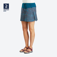 迪卡侬（DECATHLON）运动短裤女跑步宽松夏训练速干休闲裤户外裙裤QUW 蓝绿印花 44