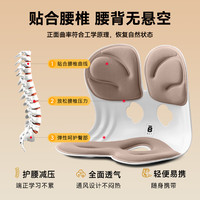 BKT护腰坐垫加大款人体工学护腰坐姿椅办公室久坐腰靠垫飘窗垫 加大版-肉桂色【150斤以下】
