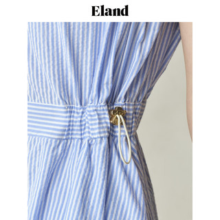 ELAND【100%棉】衣恋连衣裙女x形V领开门襟无袖裙子2025夏季新款 (51)L/Blue