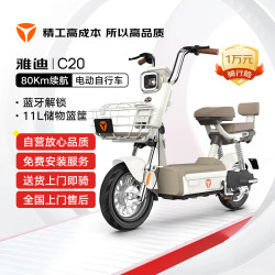 雅迪 C20电动车48V24Ah锂电燕麦暖棕