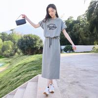 香影 X.YING2025夏装休闲运动套装女泡泡袖t恤卫裙半身裙两件套