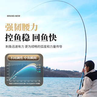 沃鼎王者神剑二代钓鱼竿碳纤维超轻量大物鲫鱼竿鱼杆台钓竿5.4米 6.5H