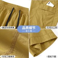 HI PANDA你好熊猫潮牌速干工装短裤男生2025夏季潮流凉感宽松透气五分裤男 卡其#P熊猫白-厚板刻字膜 4XL