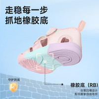 百丽童鞋女宝宝学步凉鞋包头25年夏季蝴蝶结幼儿防踢运动沙滩凉鞋 粉色 20 脚长12.5-12.8cm