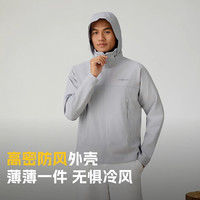 探路者速干功能外套软壳衣户外运动防泼水休闲夹克 山影灰 L