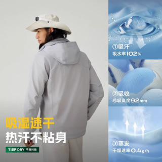 探路者速干功能外套软壳衣户外运动防泼水休闲夹克 山影灰 XXXL