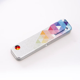 施耐德 小巧笔盒金属文具盒简约收纳铅笔盒16.8*3.8cm 金属笔盒