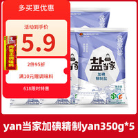 太太乐海天等鸡精40g 蔬之鲜味精 袋装素食蔬菜提鲜调味料盐酱油醋米面 盐当家加碘精制盐350克*5