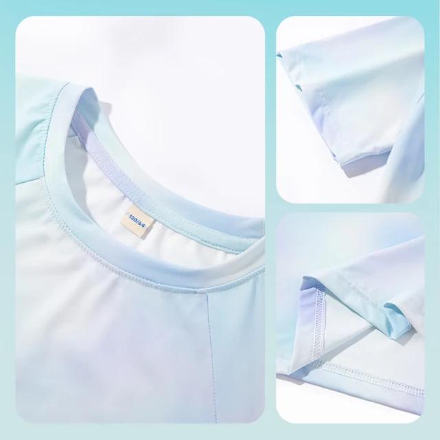 真维斯童装女童短袖t恤2025年新款儿童夏季速干运动上衣女孩薄款防晒半袖夏 【冰丝防晒】