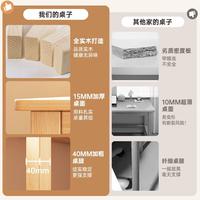 慕加实木极简书桌小户型家用学习桌写字桌卧室电脑桌书房长条桌子 【松木-桌面清漆】原木色80cm