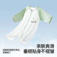 贝肽斯婴儿衣服夏季薄款透气男女宝宝连体衣九分袖新生儿睡衣夏天 天然优可丝-轻薄透气-酷迪长颈鹿 59cm 【身高52-59cm】