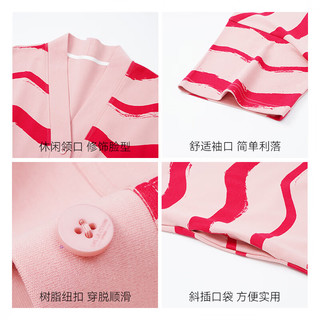 猫人睡衣女100%纯棉睡裙女士夏季短袖开衫连衣裙少女流行家居服 【100%纯棉】款式一 L 【100-120斤】