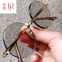 骄鹿 纯天然水晶石太阳镜 复古墨镜