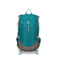 艾王户外登山包轻量化30升大容量背负系统双肩包耐磨防泼旅行背包 青绿30升（背负系统+送防雨罩）