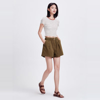 【福利超值购】森马 Semir休闲中裤基础五分裤夏直筒短裤日常通勤-4 咖啡06男-凉感直筒五分裤 33