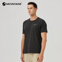 MONTANE盟泰恩APOLLOS系列男款速干T恤户外防晒吸湿透气抑菌排汗舒适徒步 黑色（短袖款） M