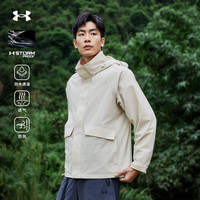安德玛(UNDERARMOUR)软壳夹克2025春季防风防水透湿运动软壳衣男女款 薏米白 M