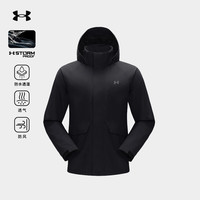 安德玛(UNDERARMOUR)软壳夹克2025春季防风防水透湿运动软壳衣男女款 漫暮黑 L