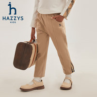 哈吉斯 女童春简约舒适百搭款女童长裤 暖卡其 145