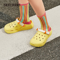 斯凯奇(Skechers)泡泡鞋洞洞鞋拖鞋女夏季透气增高小怪兽包头凉鞋女111581 亮黄色/YEL 38