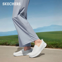 斯凯奇(Skechers)女鞋休闲一脚蹬健步鞋户外运动鞋时尚单鞋网面鞋 白色/浅蓝色/WLB 37