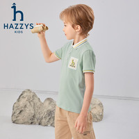 哈吉斯(HAZZYS)品牌童装男童夏新款弹力简约气质利落有型翻领短袖polo衫