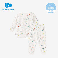 丽婴房（Les enphants）丽婴房儿童A类纯棉内衣套装男童女童夏季睡衣打底长袖空调家居服 萌宠派对 130 CM/8岁