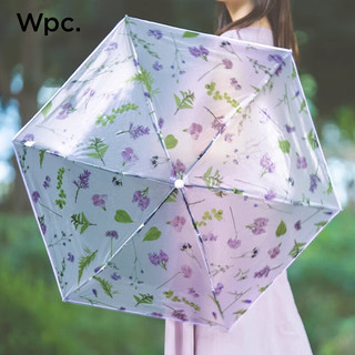 Wpc.雨伞女本华道家花漾联名高颜值透明印花小巧便携三折折叠伞 折叠透明伞-米白 PLV001-015-002