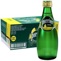 巴黎水 perrier 气泡水 330ml 玻璃瓶 原味 青柠 柠檬