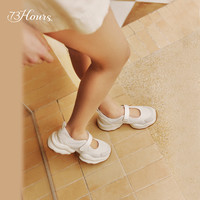 73Hours女鞋椰椰奶冻2025透气休闲鞋厚底拼接纯色圆头老爹鞋 37