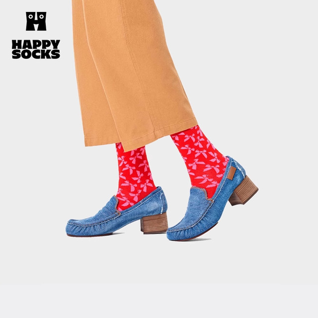 Happy Socks 袜子春季ins潮牌中筒袜网红款外穿街头潮袜经典波点款