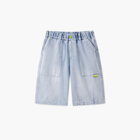 马骑顿 男大童夏季学院风潮酷休闲百搭宽松牛仔裤 浅牛仔蓝 140