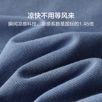 红豆男装 红豆短袖polo衫男26新品T恤短袖男纯色圆领T恤送爸爸 B3品月蓝