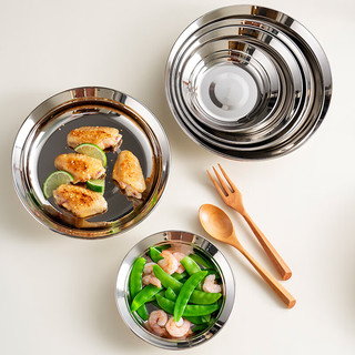 onlycook316不锈钢盘子 食品级餐碟 子家用备菜盘 圆盘餐盘餐具 20cm 316防溢圆盘-20cm