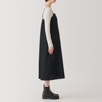 無印良品 MUJI（無印良品 ）女式 易干 平纹 吊带连衣裙 女装裙子秋季 长裙 美拉德 24年秋