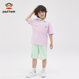 大嘴猴（paul frank）童装儿童套装2025夏季男女童休闲百搭简约中大童时尚套头两件套 272F浅紫 140