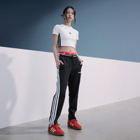 adidas 款休闲运动裤男女春季阿迪达斯轻运动   黑色/白色   2XL