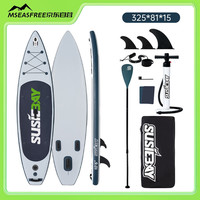 mseasfree 桨板冲浪浆板划水浮板路亚钓鱼旅行瑜伽板站立式SUP 浅灰